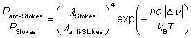 anti-Stokes/Stokes ratio