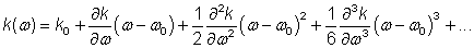 k(w) for dispersive medium