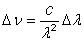 wavelength to frequency interval