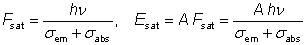 saturation fluence and energy