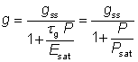 steady-state gain