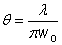 divergence of Gaussian beam