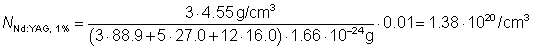 neodymium concentration in 1% doped Nd:YAG