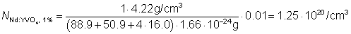 neodymium concentration in 1% doped Nd:YVO4