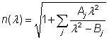 Sellmeier formula