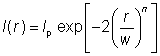 super-Gaussian profile