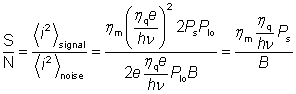 signal-to-noise ratio for optical heterodyne detection