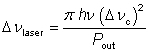 modified Schawlow--Townes linewidth