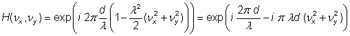 free-space transfer function with Fresnel approximation