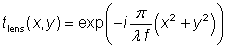 phase factor for a thin lens