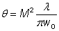 beam divergence for non-ideal laser beam