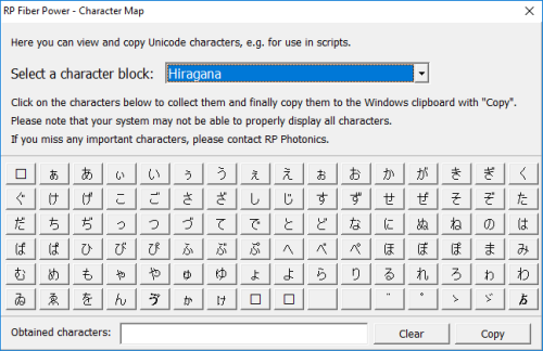 character map