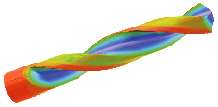 drill tool imaged with a profilometer