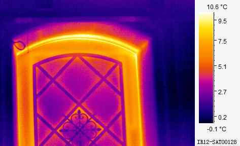 Infrared image of a door