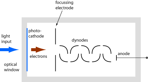 photomultiplier with box-and-grid setup