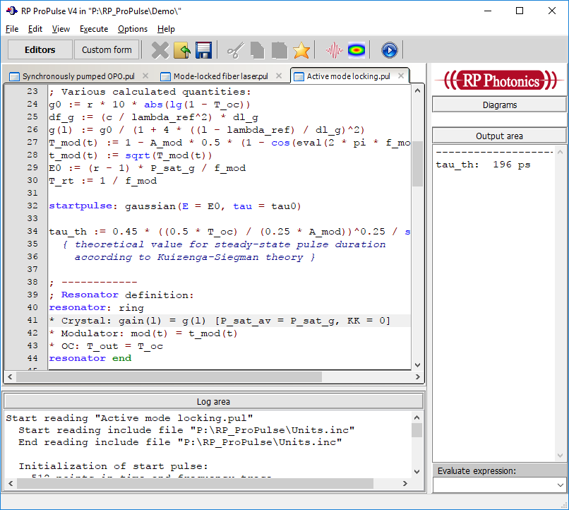 script editing in RP Resonator