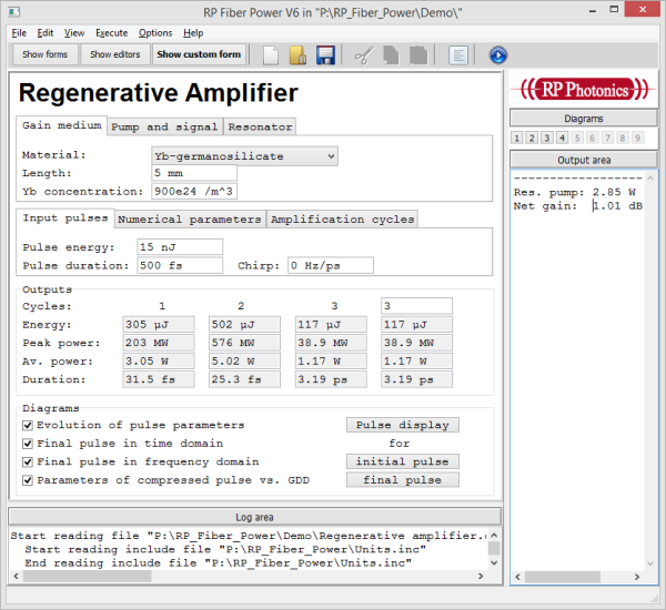 custom form for a regenerative amplifier