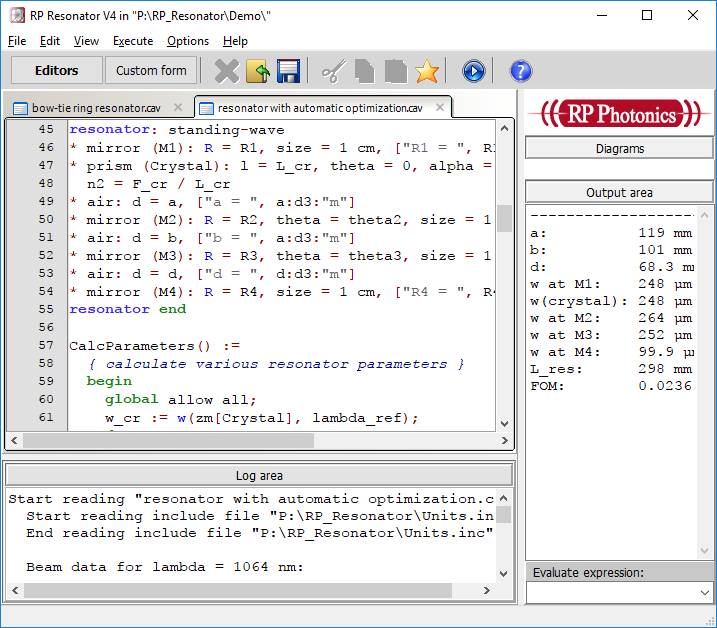 script editing in RP Resonator