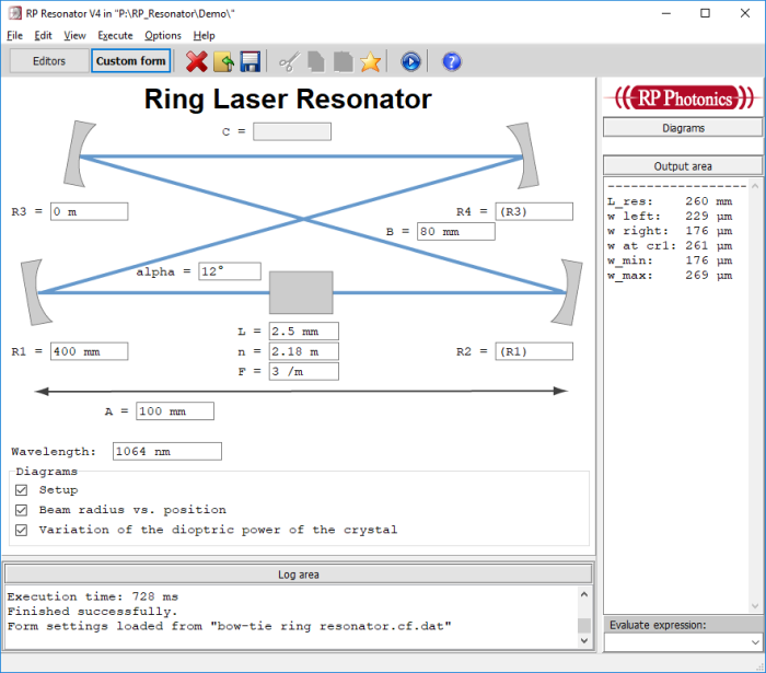 form for ring resonator