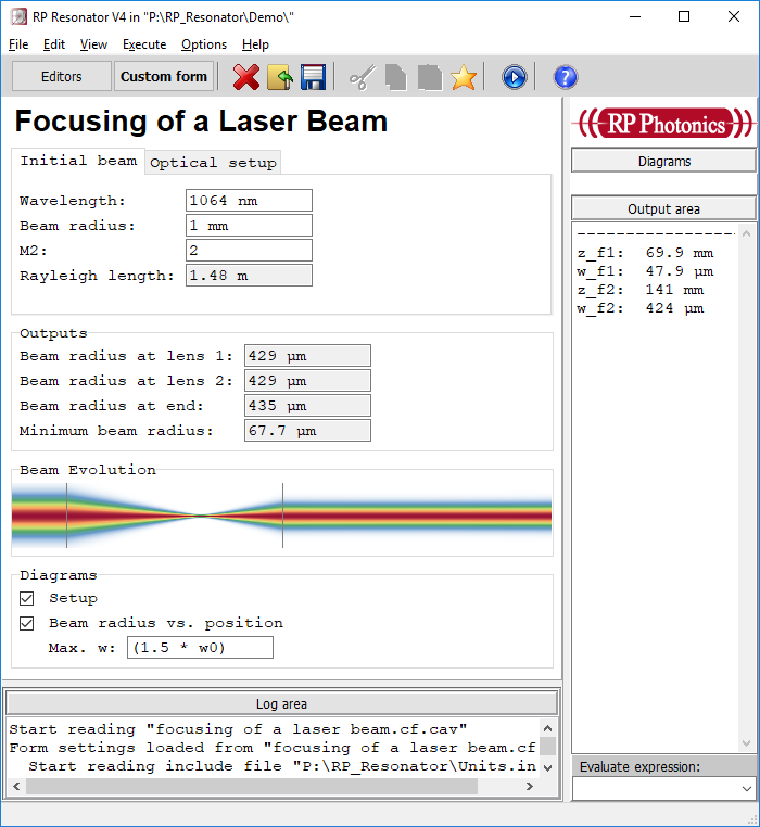 custom form for single-pass beam propagation